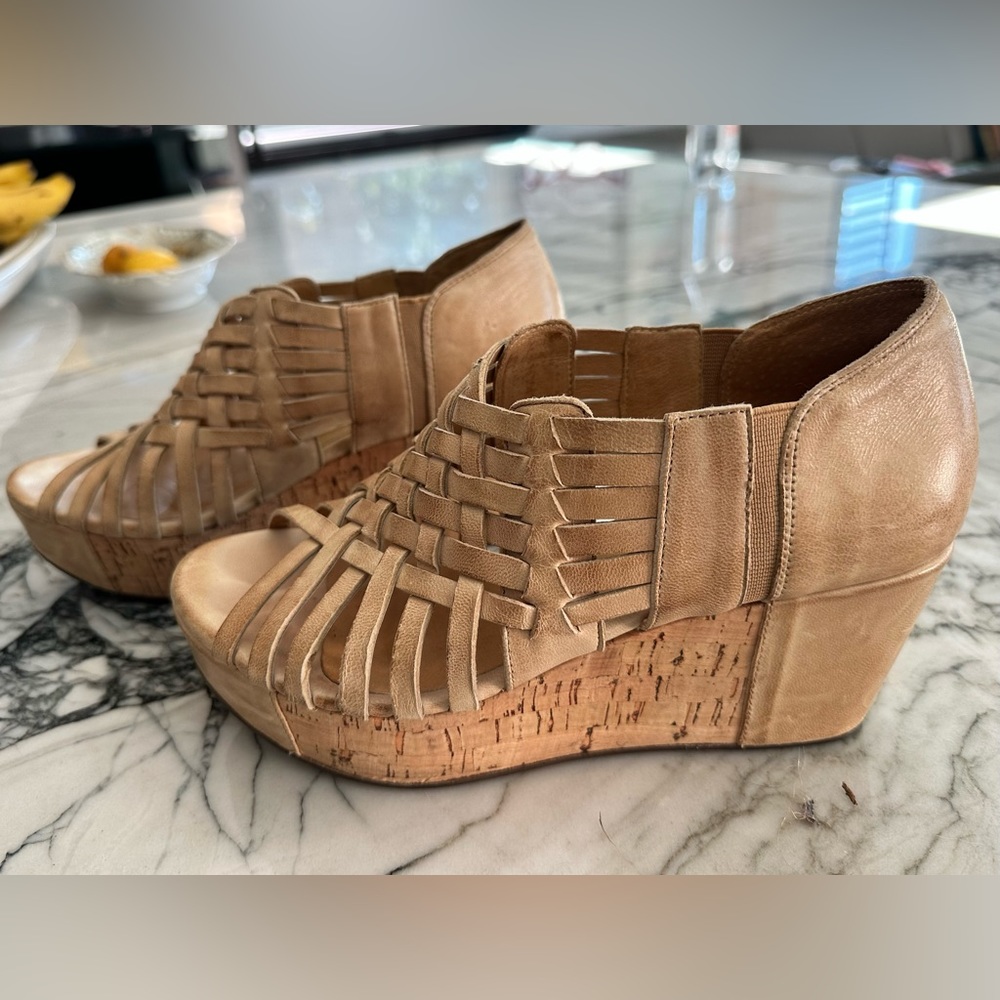 Chocolat Blue wedge shoes. Size 7